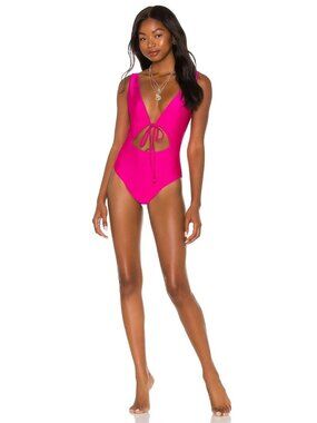 JADE SWIM Cava One Piece in Fuchsia Sheen Pink
